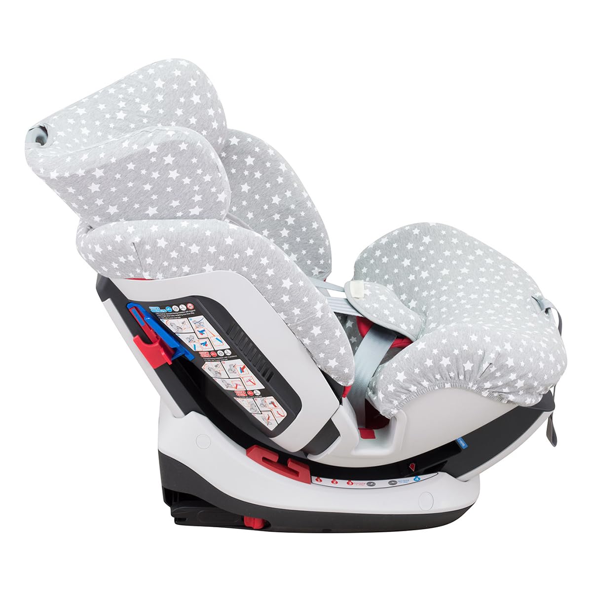 JYOKO KIDS Rivestimento Seggiolino auto compatibile con Chicco Seat Up 0 1 2 e YOUniverse (White Star)
