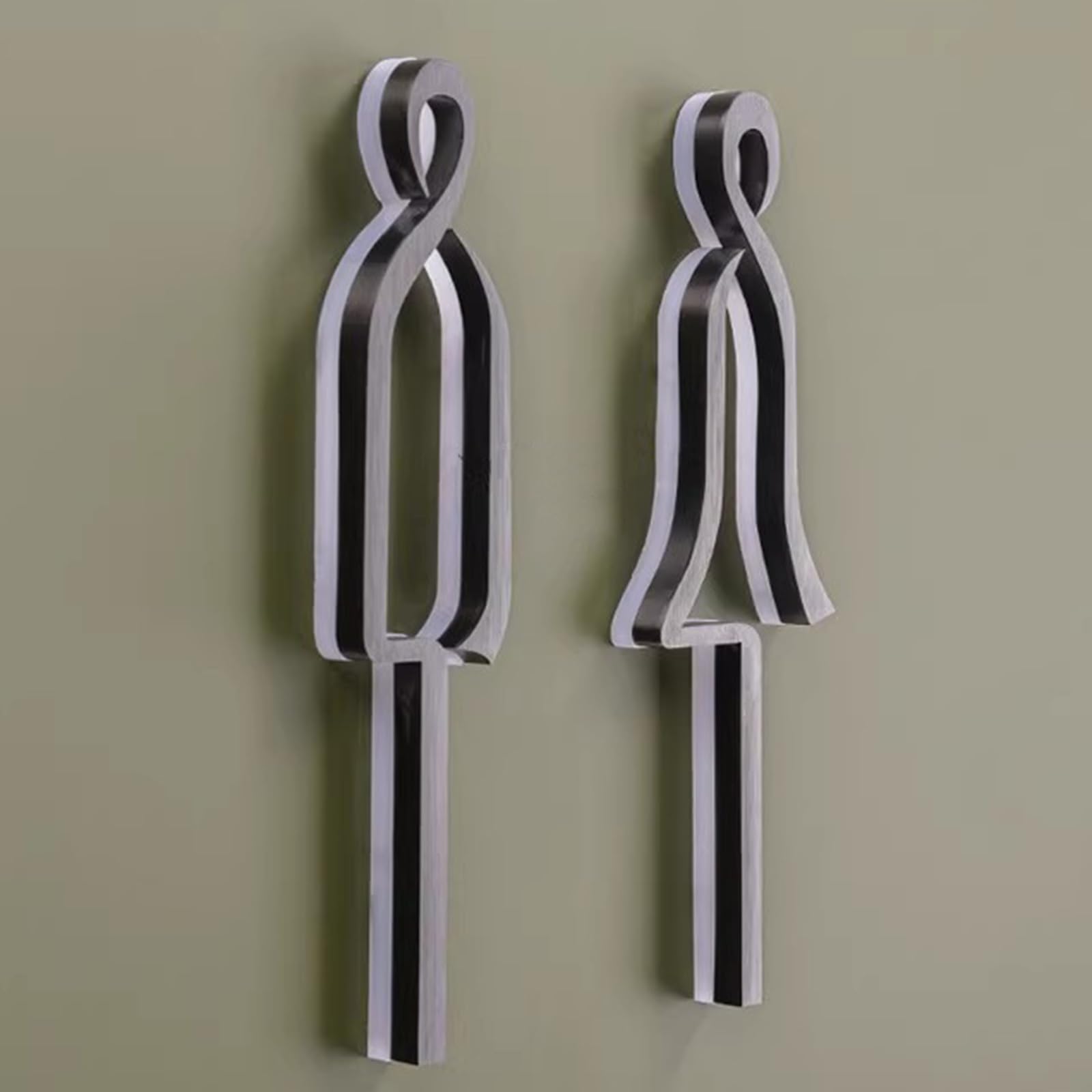 vrfvsdasAAS LED restroom sign, 2 Pcs Stainless Steel, Wall Hanging Mount, for Business, Public Restrooms Service