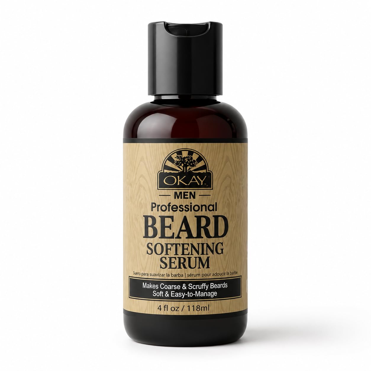 OKAY Beard Softening Serum for Men – Beard Moisturizer & Grooming Serum Helps Soften, Smooth & Tame Dry Coarse Facial Hair, Lightweight Non-Greasy Formula, Sulfate Silicone & Paraben Free, 4oz
