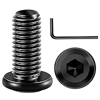 Vista 13 de Mywish M5 x 8mm 20 piezas de tornillos de cabeza plana con rosca hexagonal, pernos de acero inoxidable 304 para muebles con rosca completa, óxido