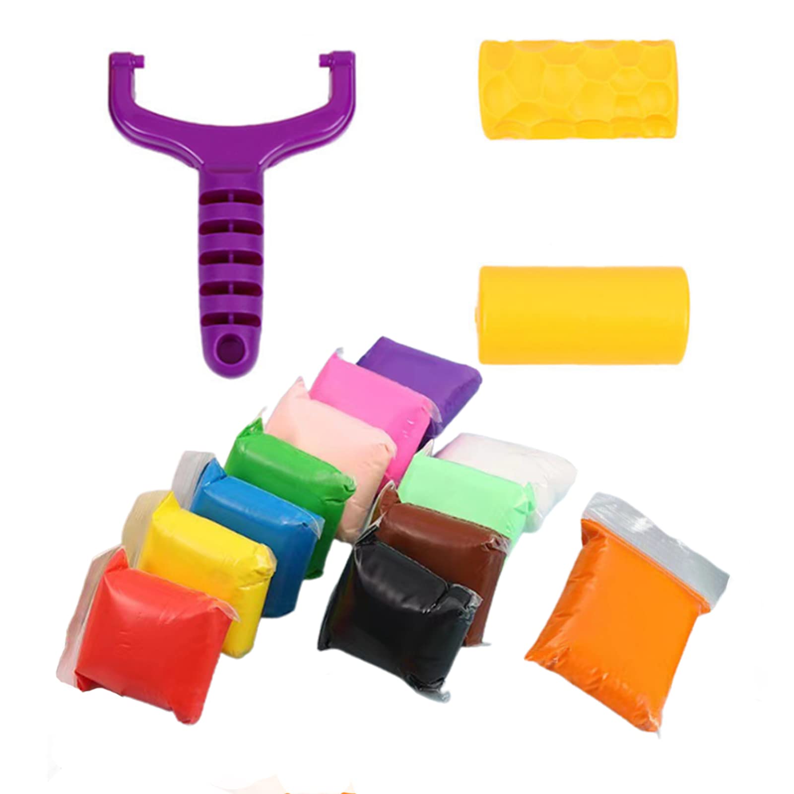 kedakexiao 1 Pcs Play dough Tools 2 Roller Tool belt Air Dry Clay-12 Colors Modelling Clay with 3 Clay Tools Arts and Crafts Kits for Kids Boys Girls Toys