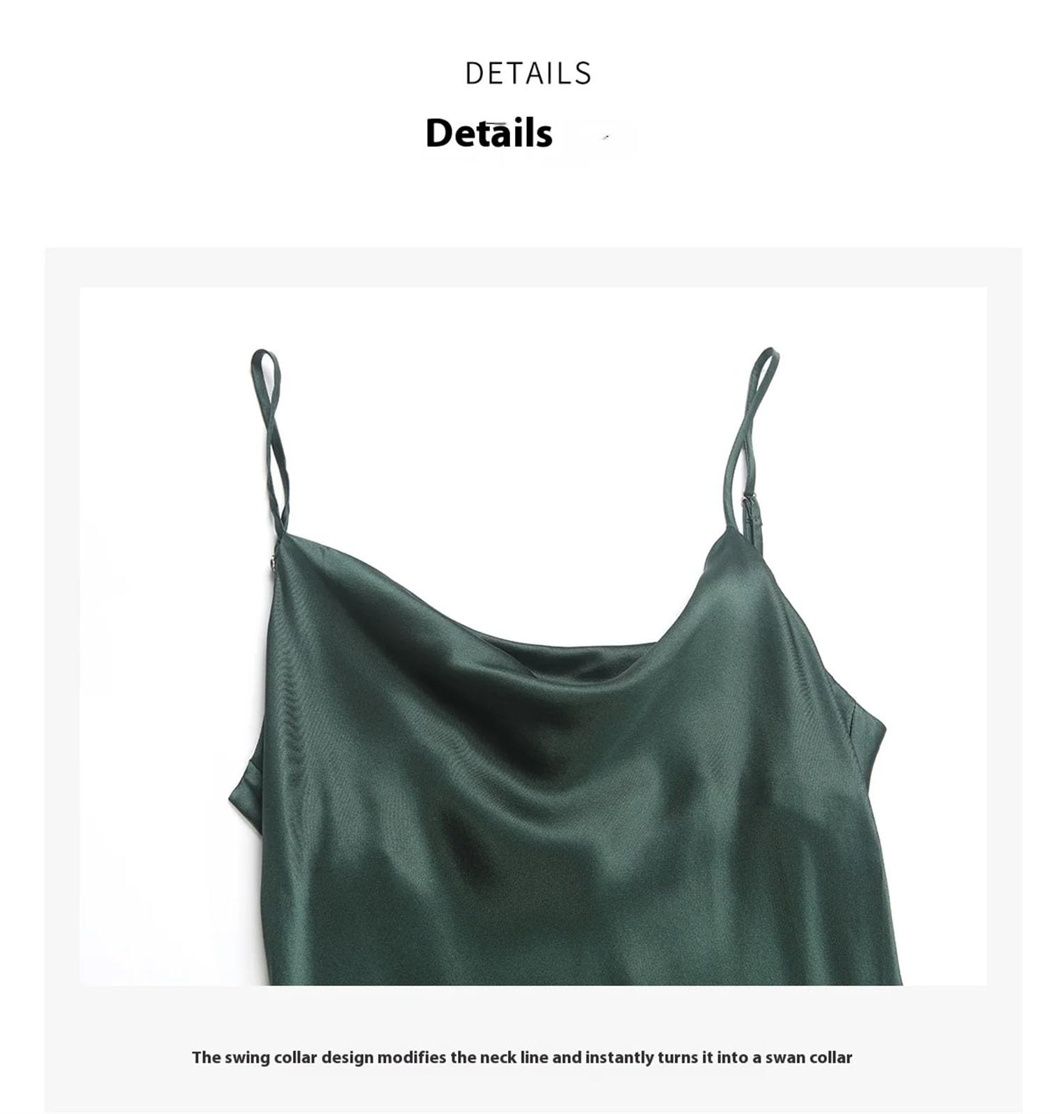 Women's 100 Percent Mulberry Silk Lingerie Dress, Cowl Neck Slit Chemise for Sexy Sleepwear