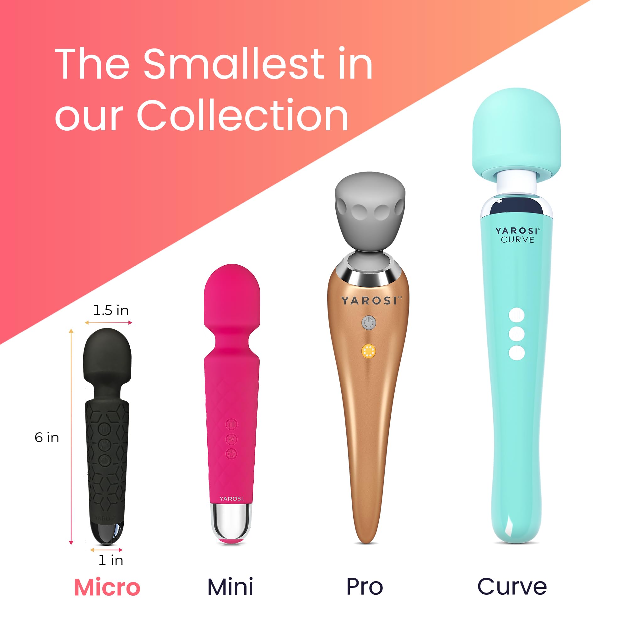 Yarosi Micro – Masajeador inalámbrico personal de Yarosi – más fuerte fuerza terapéutica vibratoria – magia libre de estrés – perfecto para el dolor muscular y la relajación después de tu programa