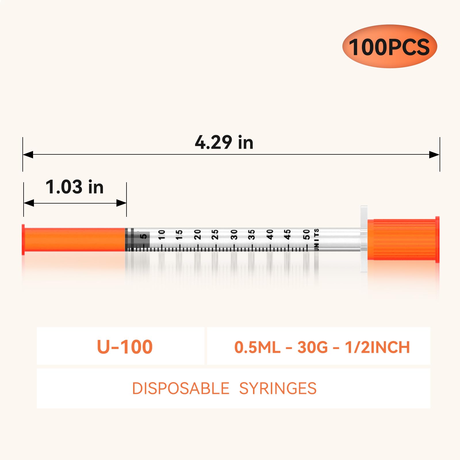 0.5ml 30Ga 1/2 inch Disposable Lab Supplies, Individually Sealed Packaging 100 pack — Amazon image 5