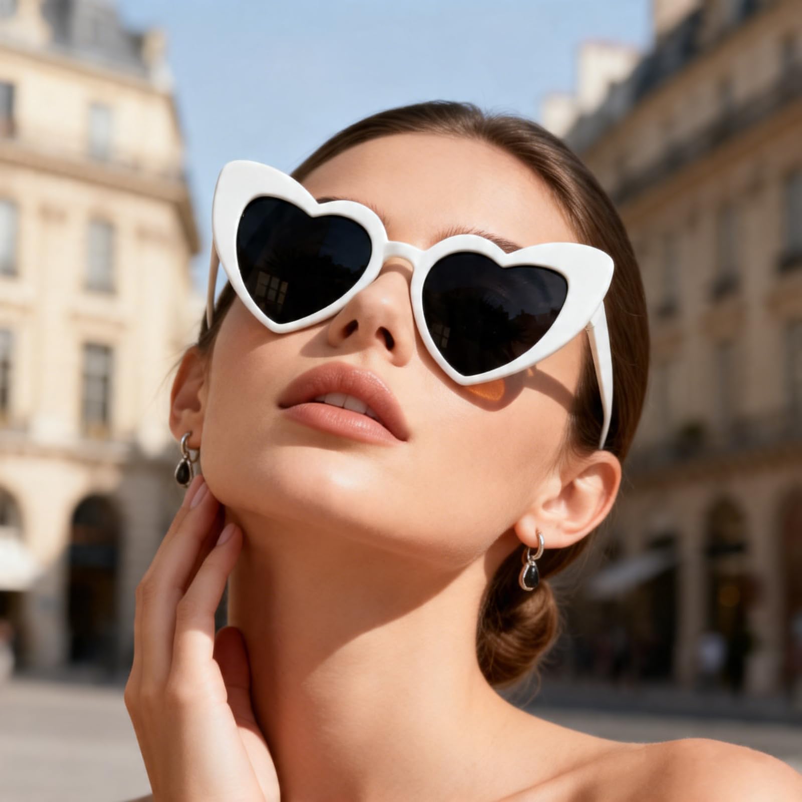 120 paia di occhiali da sole bianchi a forma di cuore, sfusi per matrimoni, addio al nubilato, bomboniere, accessori per cabina fotografica per gli ospiti