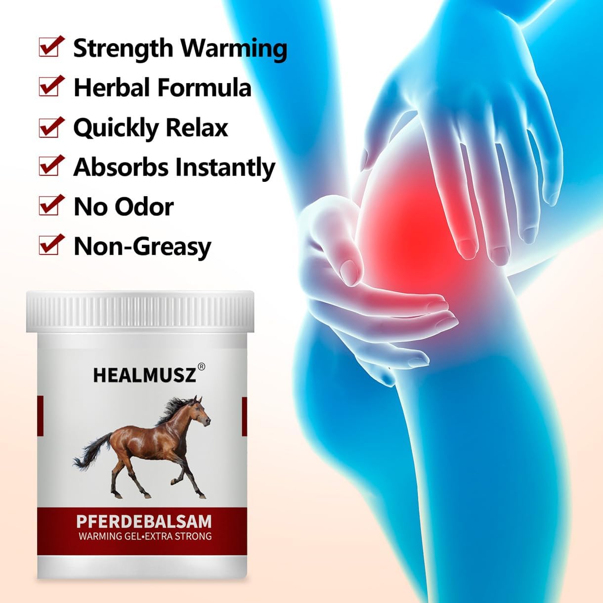 Horse Chestnut Cream Extra Strength Warming Massage Gel 16.9 Fl Oz (500mL) - Pferdebalsam for Varicose Veins, Muscle, Neck & Joint Discomfort, Bruises and Numbness