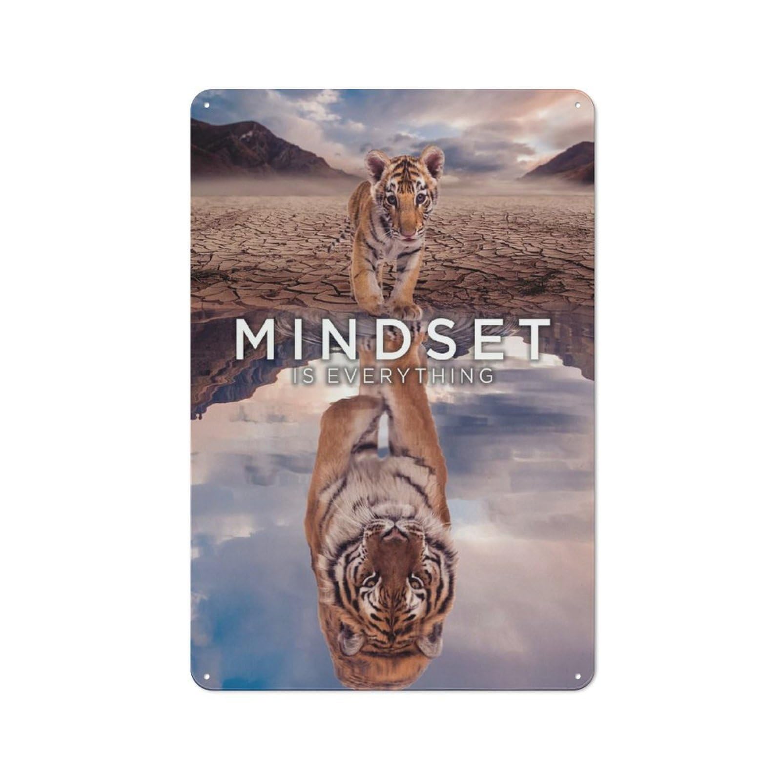 Junmoney Style-17 Mindset Is Everything Retro Tin Wall Plaque 30X20cm For Hobby Room Or Studio, New Home Wall Decor For Hobby Room Decor Fans