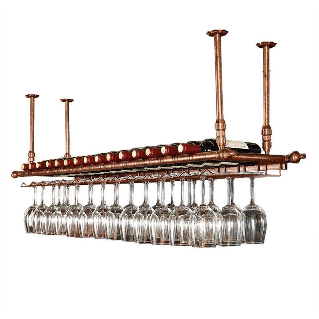 Étagère de rangement en fer en métal pour bouteilles de vin et verres