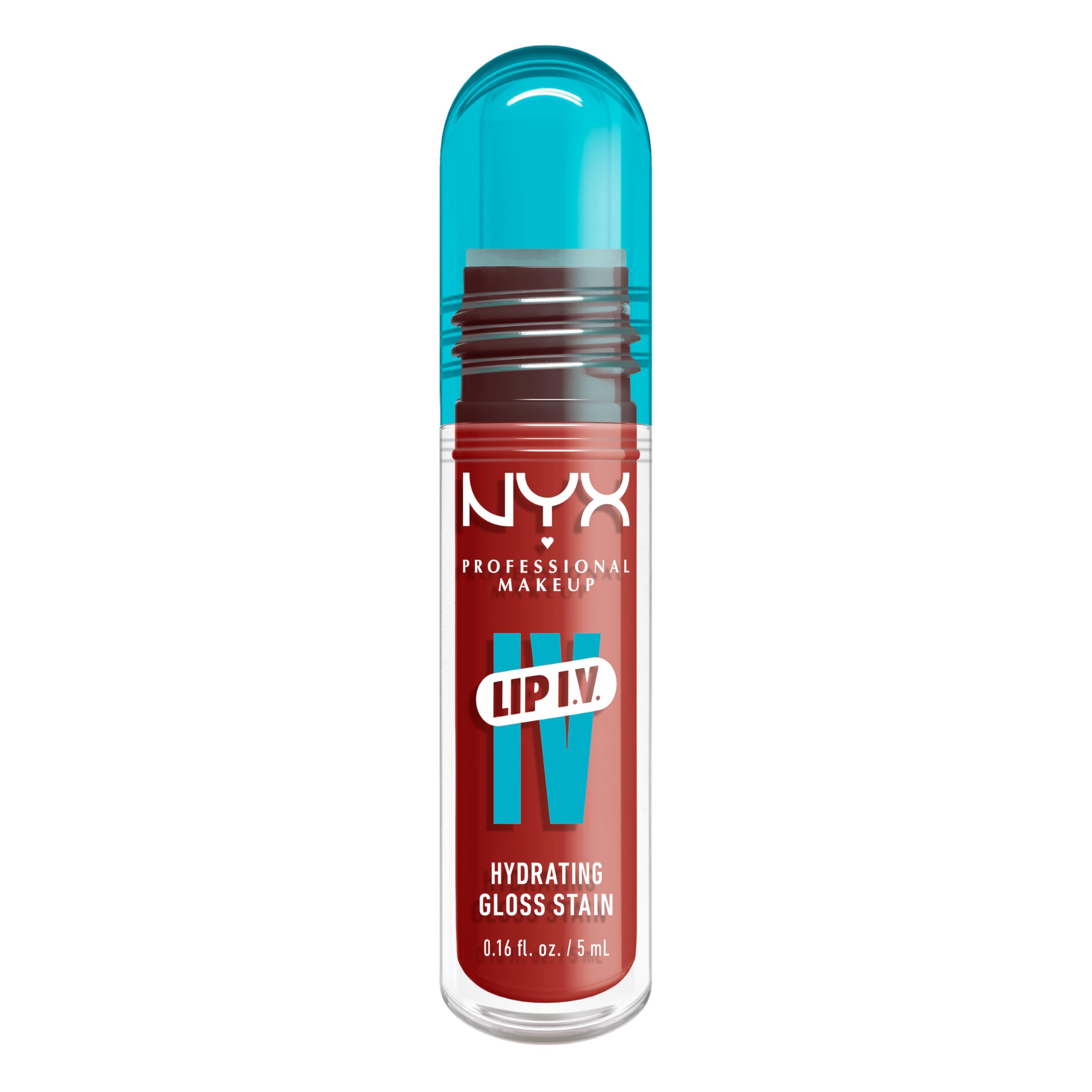 NYX Professional Makeup Lip Gloss and Lip Stain, Lip IV Hydrating Gloss Stain, Up to 12 Hour Hydration, High Pigment, Wet Shine Finish, Shade: Burst That Thang!