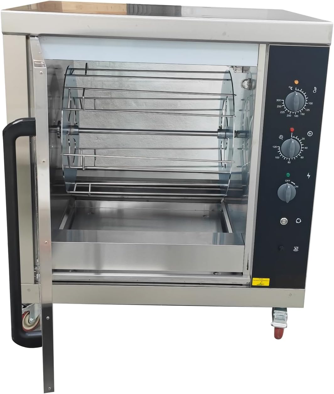 Electric Chicken Rotisserie Machine Stainless Steel Rotary Roaster Oven Countertop Commercial Automatic Rotary Chicken Roaster Machine, 220V