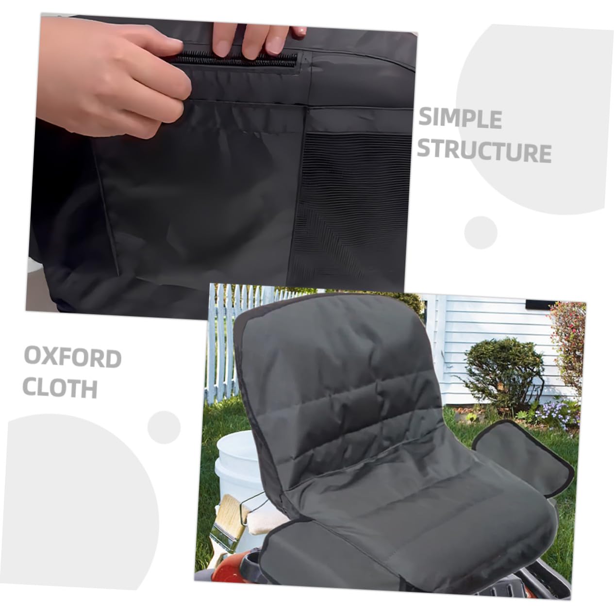 Funda para Asiento Cortacésped de Oxford Resistente Cubierta Protectora con Bolsa de Almacenamiento Ligera y Fácil de Instalar para Tractor y Cortacésped de Montar