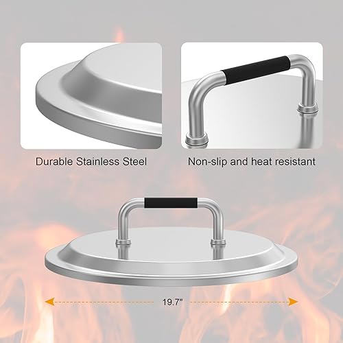 Miniatura 2 de Tapa para hoguera de 19.7 pulgadas con asa para fogata Solo Stove Bonfire 2.0, cubierta dura de acero inoxidable con cubierta para parrilla,