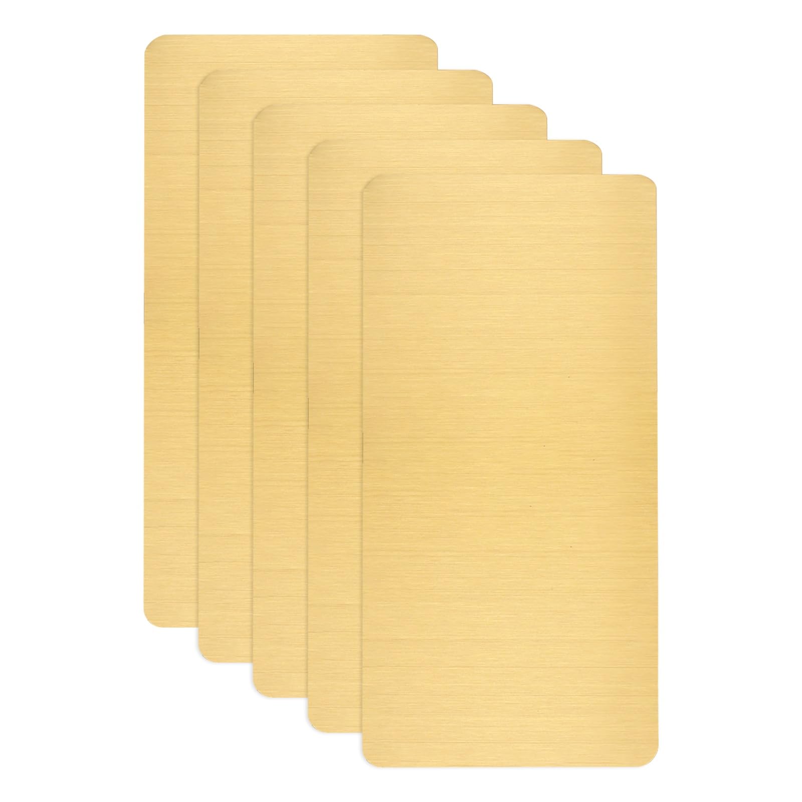 sourcing map 5pcs Metal Business Card Blanks 80x40x0.5mm Brushed Gold