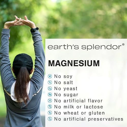 Earth's Splendor Bone & Muscle Magnesium Supplement for Men & Women, No Artificial Preservative or Flavor, Supports Bone & Muscle Health, Wheat Free (500mg, 100 Caplets) — view 4