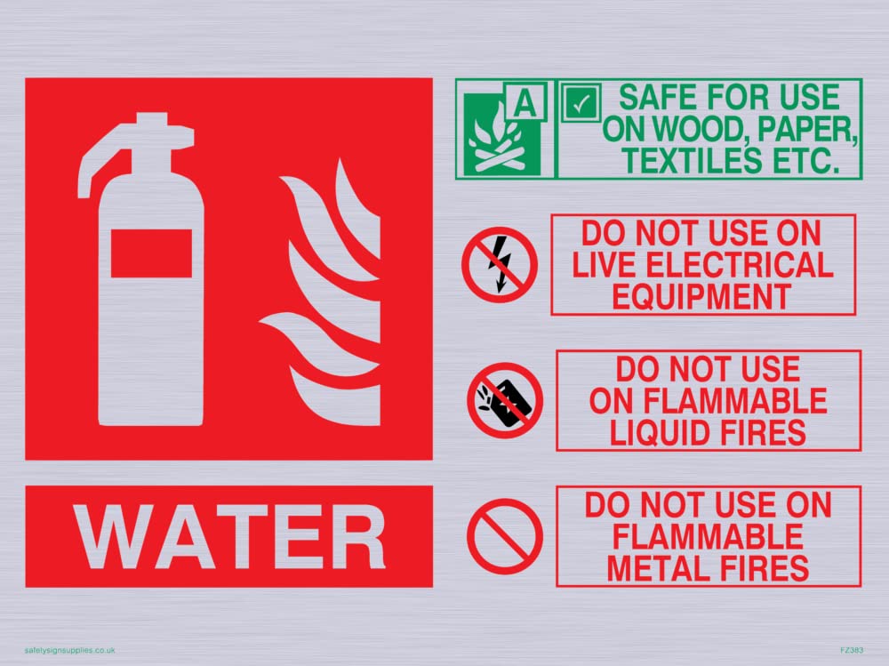 This extinguisher contains Water instructions for use Sign Sign - 200x150mm - A5L