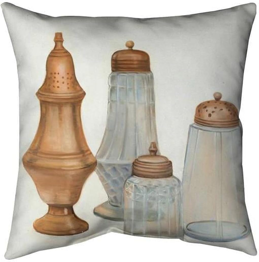 18 x 18 in. Antique Salt & Pepper Shaker-Double Sided Print Indoor Pillow Cover