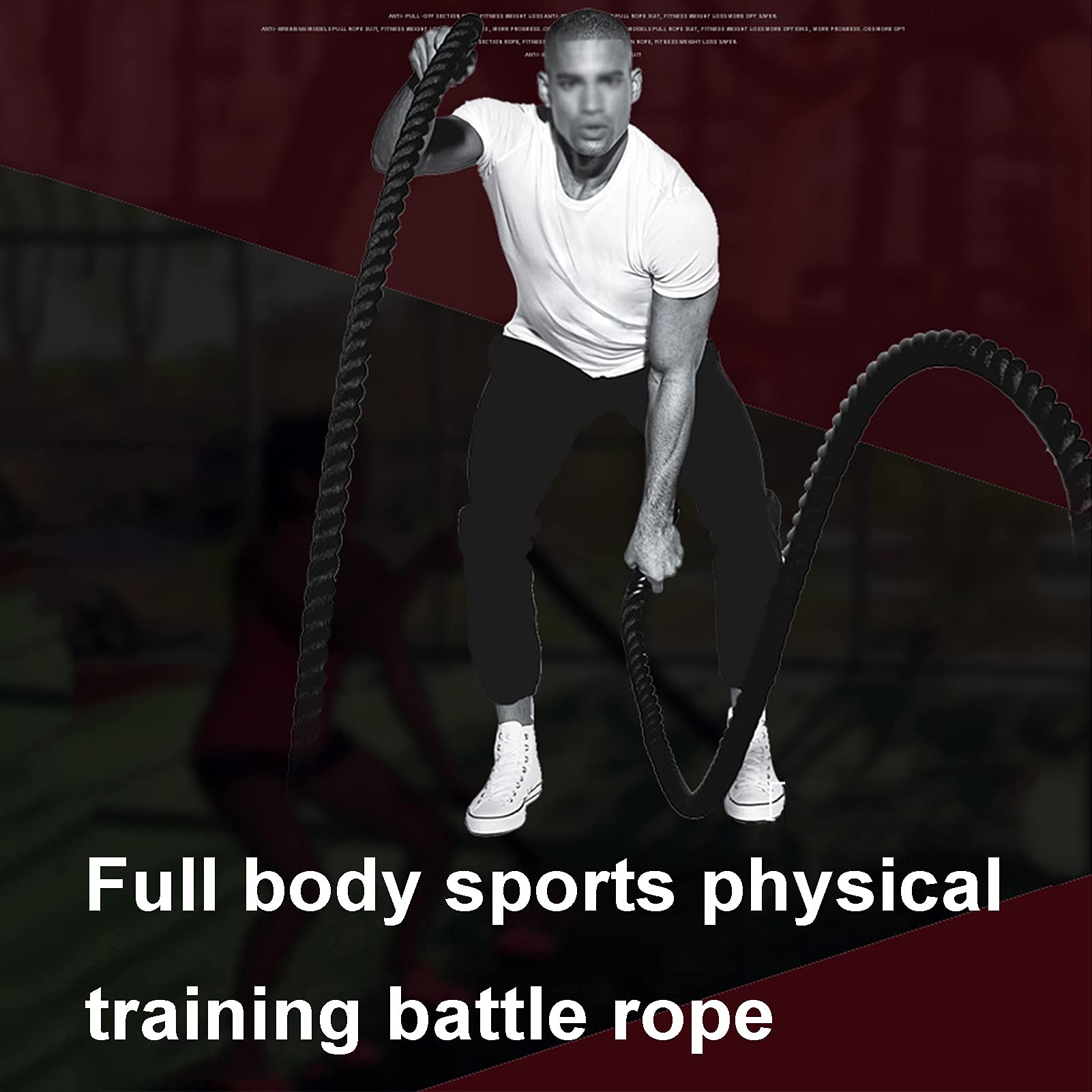 Battle Rope Hua Krafttraining Battle Seil 9m / 12m / 15m, Schwere Skipping Sports Seil, Multifunktionales Männliches Und Weibliches Fitnessseil, Für Aerobic-Übungen (Size : 9m)
