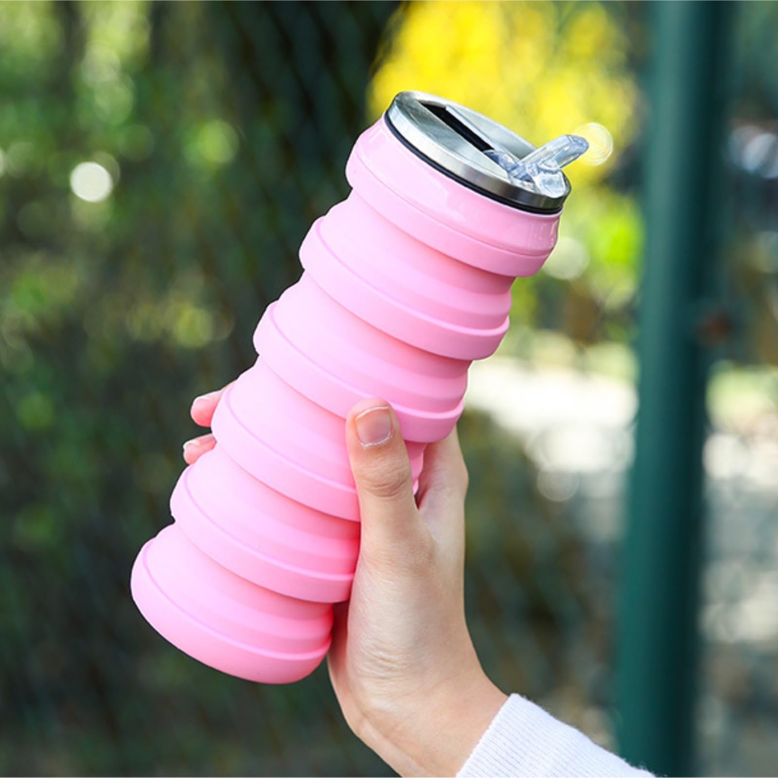 Trinkflasche Wasserflasche Faltbarer Silikon-Wasserbecher For Den Außenbereich, Kreative Dosen-förmige Teleskop-Wasserflasche Trinkflasche Fitness(G)