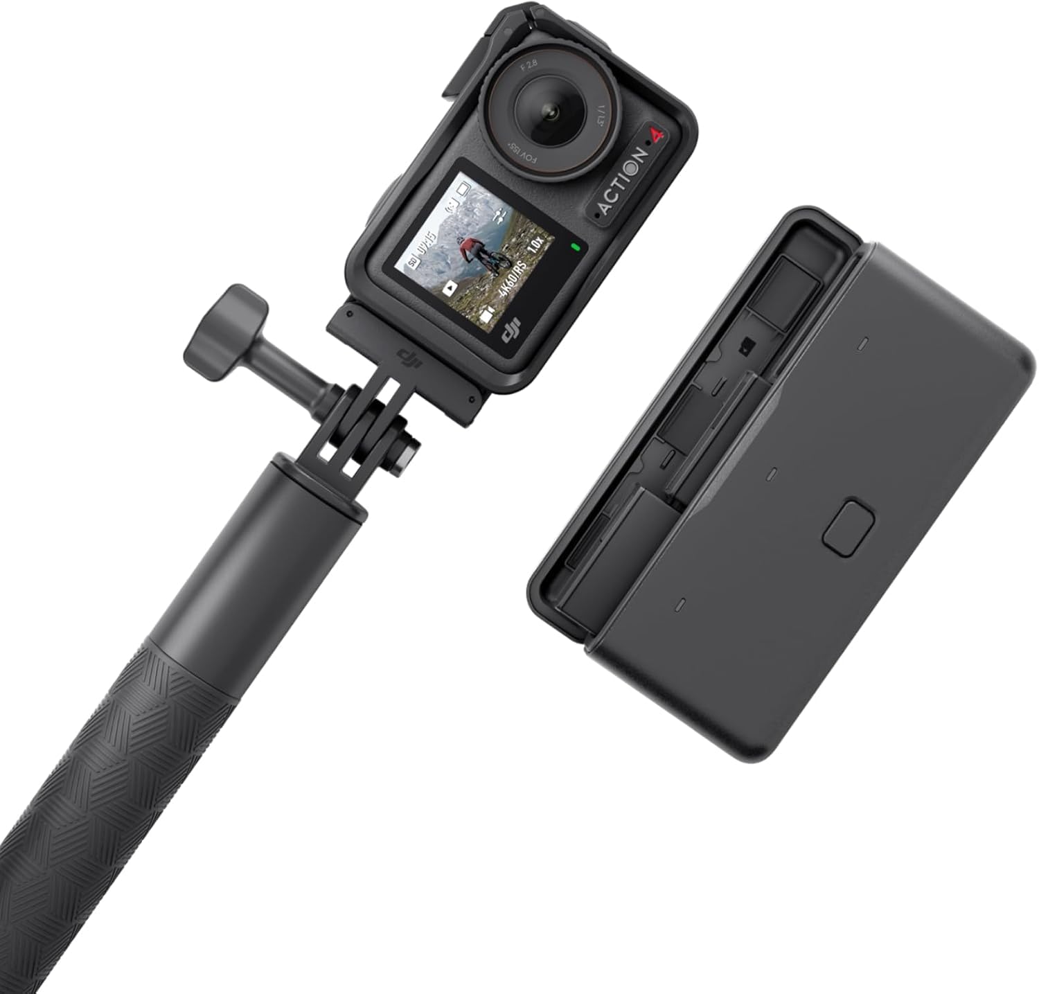 DJI Osmo Action 4 Adventure Combo – 4K/120fps Waterproof Action Camera with a 1/1.3-Inch Sensor, 10-bit & D-Log M Color Performance, Up to 7.5 h with 3 Batteries, Outdoor Camera for Travel, Biking