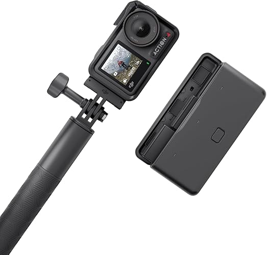 DJI Osmo Action 4 Adventure Combo, 4K/120fps Waterproof Action Camera with a 1/1.3-Inch Sensor, 10-bit & D-Log M Color Performance, Up to 7.5 h with 3 Batteries, Outdoor Camera for Travel, Biking - Adventure Combo