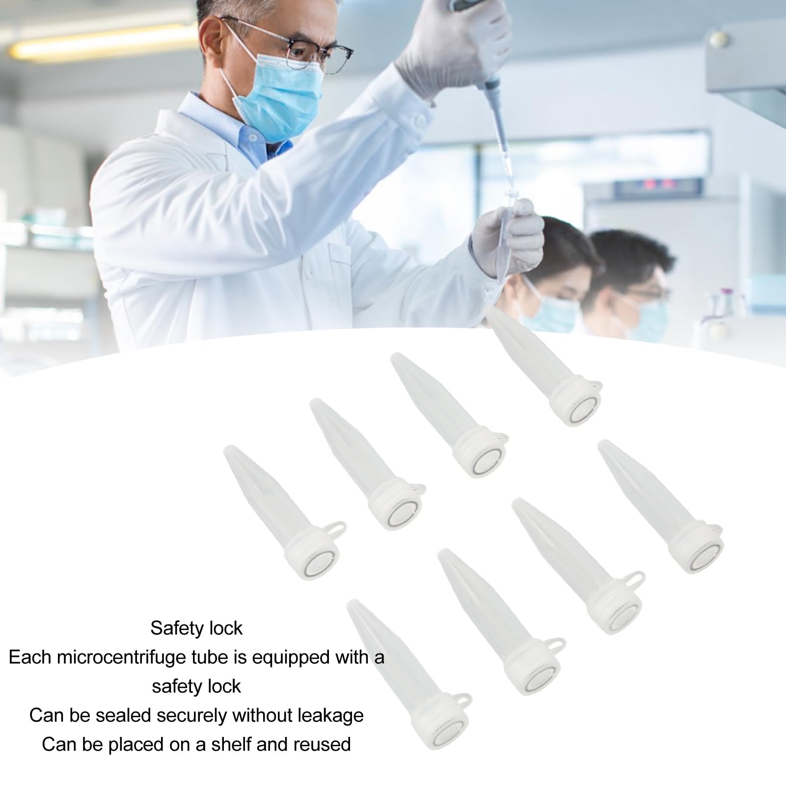 Provette per Microcentrifuga, Confezione da 500, Provette per Centrifuga Sicure da 1,5 Ml, Polipropilene a Prova di Perdite per Forniture di Laboratorio (Fondo appuntito)