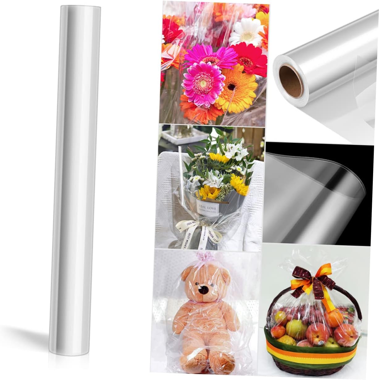Didiseaon 1roll Cellophane Wrap Film for Flower Bouquets Opp Film for Wrapping for Weddings Crafts and Special Occasions