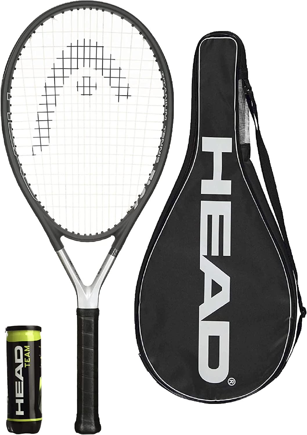 HEAD Ti S6 Tennis Racket, inc Protective Cover & 3 Tennis Balls (L2 (4 1/4"))