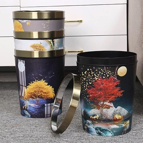 Miniatura 3 de Garbage Cans Garbage Cans, Decorative Small Trash Can Garbage Container Bin Wastebasket with Patterned Waste Baskets Basket