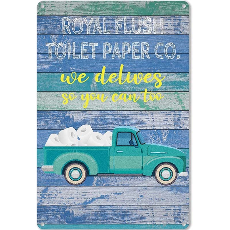 Royal Flush - Cartel de papel higiénico, decoración de cocina, decoración de pared, póster de metal, 8 x 12 pulgadas