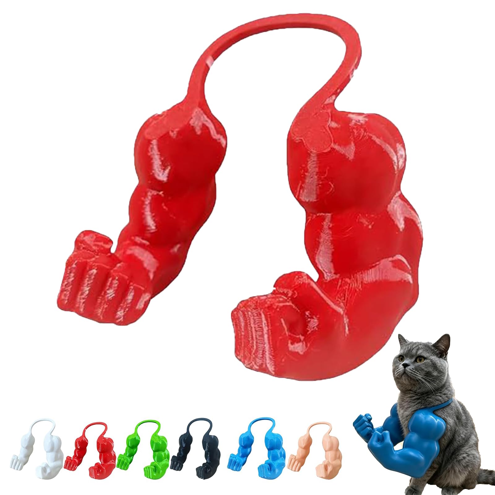 Cat Muscle Arms, Pet Muscle Arms Cosplay Accessories, 3D Printed Muscle Arms for Cats, Lightweight Neck Hanging Halloween Outfit, Funny Photo Prop for Cats & Dog (F#)