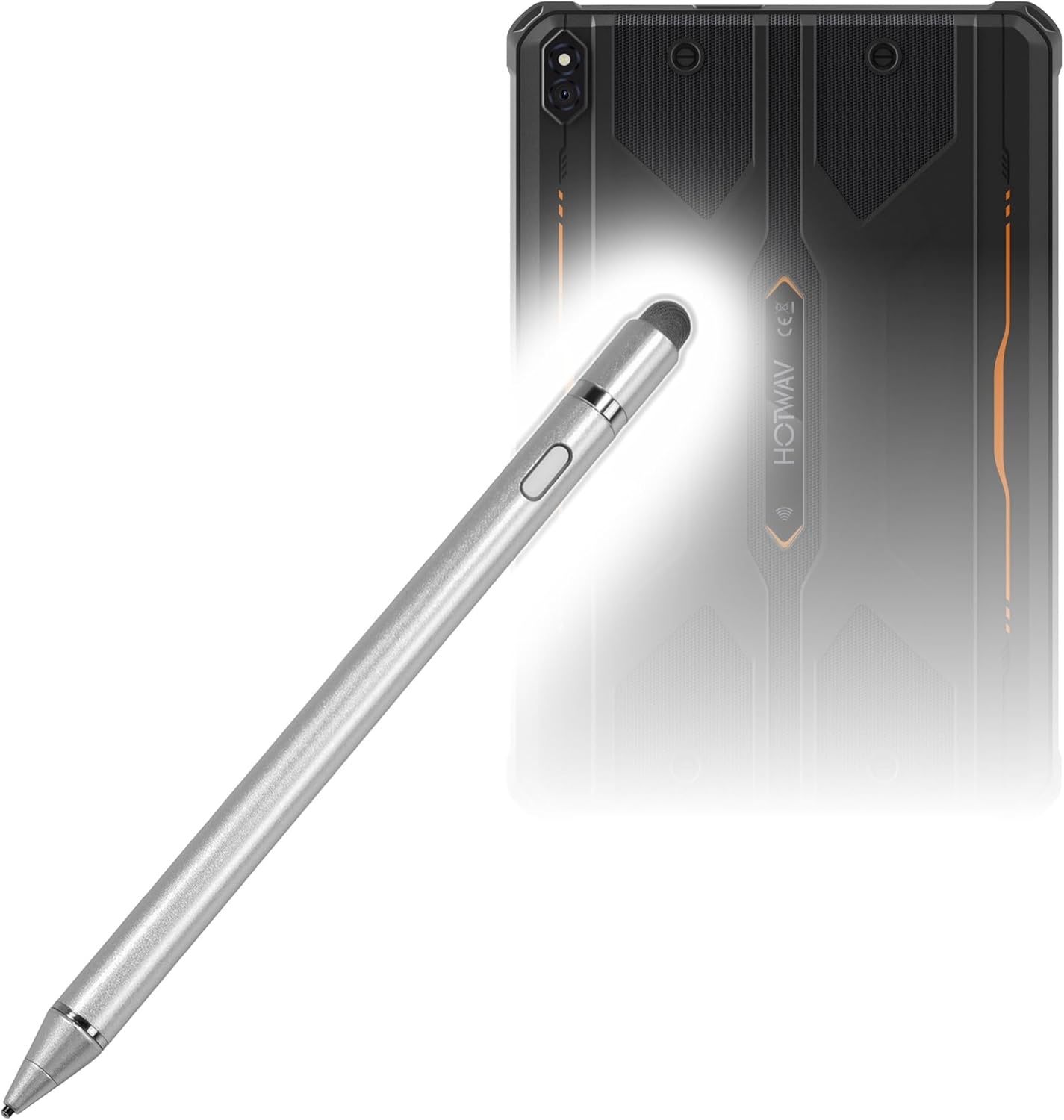 BoxWave Stylus Pen Compatible with Hotwav R8 Android Tablet (10.1 in) - AccuPoint Active Stylus, Electronic Stylus with Ultra Fine Tip - Metallic Silver