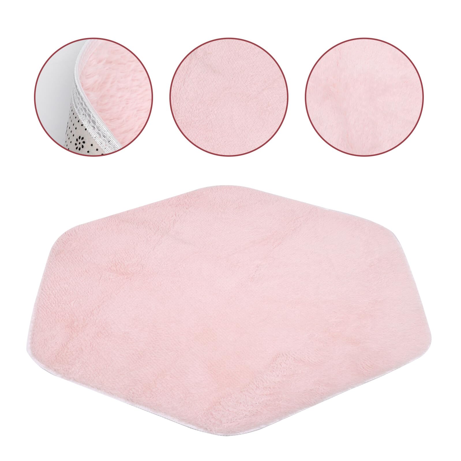 Homoyoyo Tappeto Gioco Esagonale Rosa in Peluche per Cameretta Bambini | Tappetino Morbido per Gioco a Terra, Superficie Soffice e Fluffy, Adatto a Dormitorio e Nursery