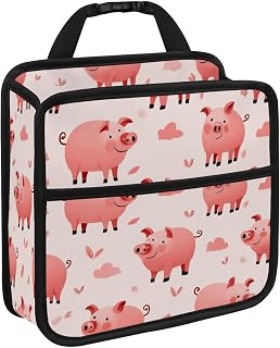 NEWzone Car Seat Organizer Backseat Car Organizer, Cute Piggy, Microfiber Leather Car Backseat Organizer Road Trip Essentials, Multifunction Car Seat Back Organizer for Kids & Adults