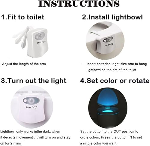 Miniatura 2 de La mejor luz activada por movimiento de la noche del inodoro luz nocturna de plástico