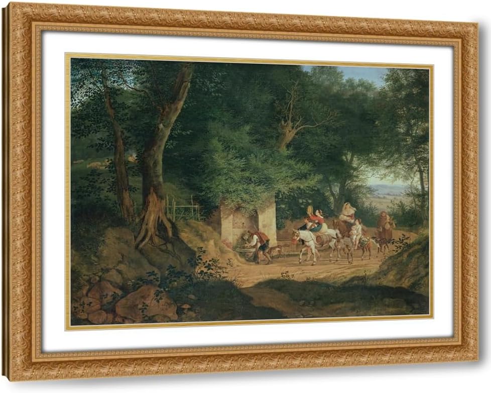 ArtDirect The Well in the Wood at Ariccia (1831) Custom Framed Art Print Giclee Print or Canvas Options with Various Sizes and Customization by Adrian Ludwig Richter