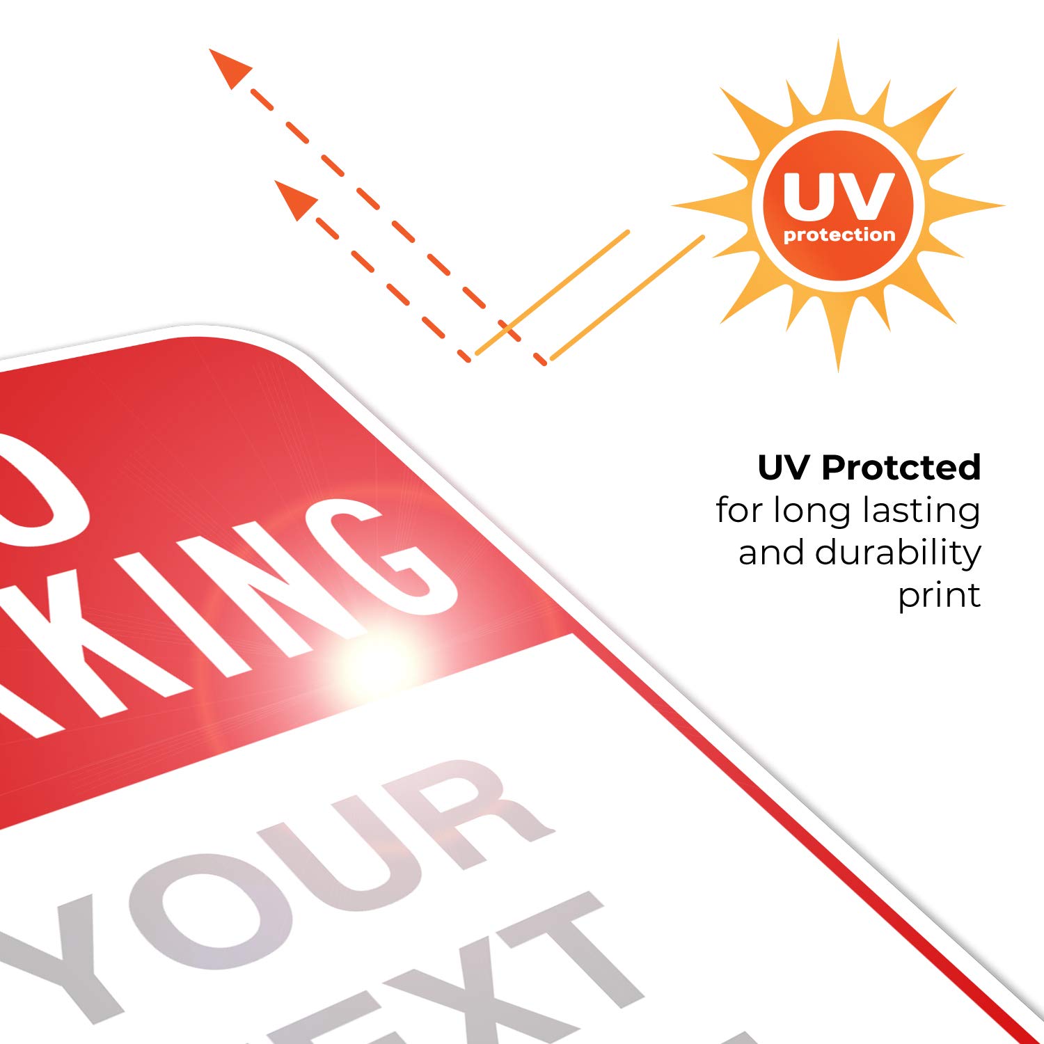 Custom No Parking Sign, White and Red Border, 12x18 Inches, Rust Free .063 Aluminum, Fade Resistant, Made in USA