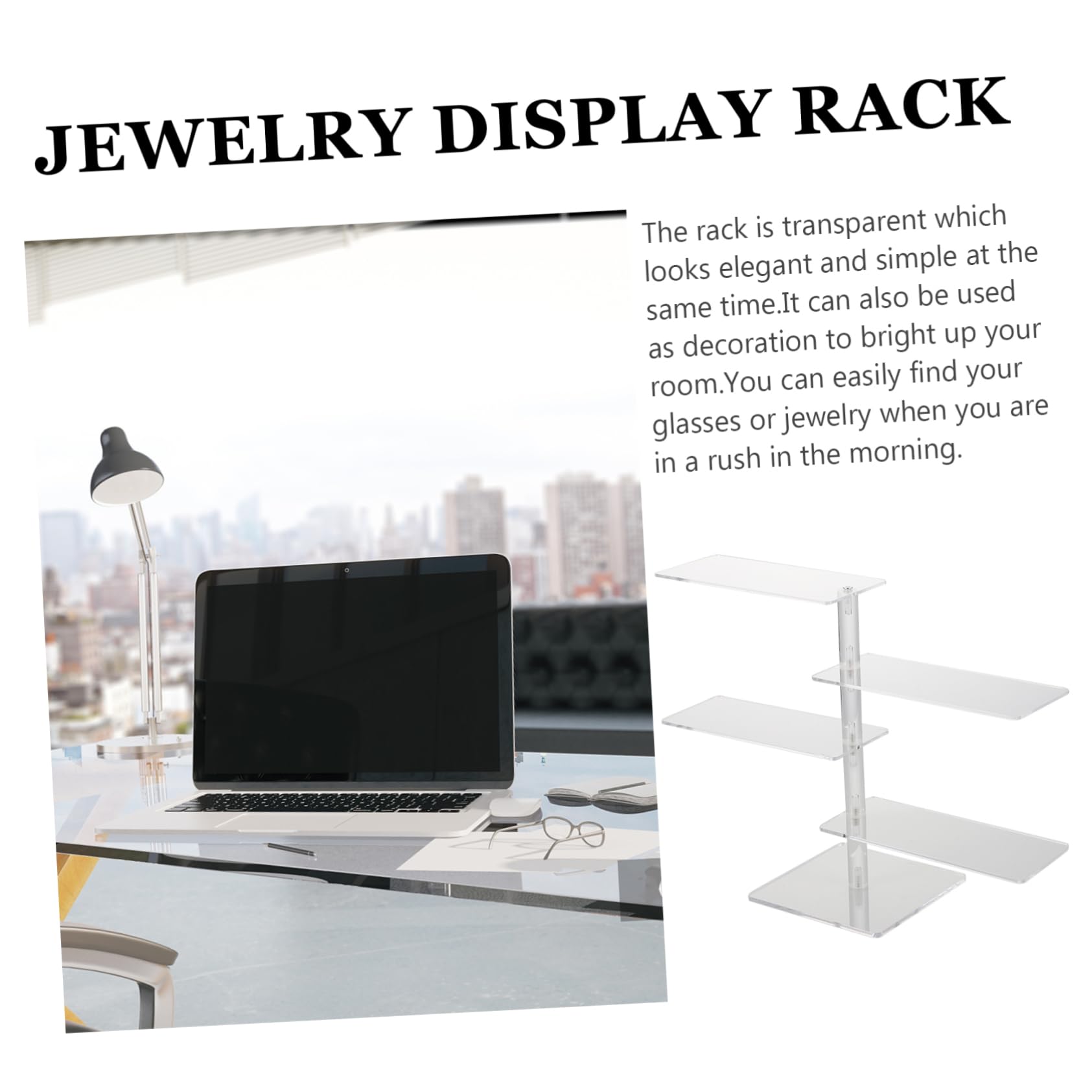 Unomor 4-Layer Acrylic Display Rack Sunglasses Stand Jewelry Display Stand Holder Decorative Storage Rack Stylish Acrylic Prop