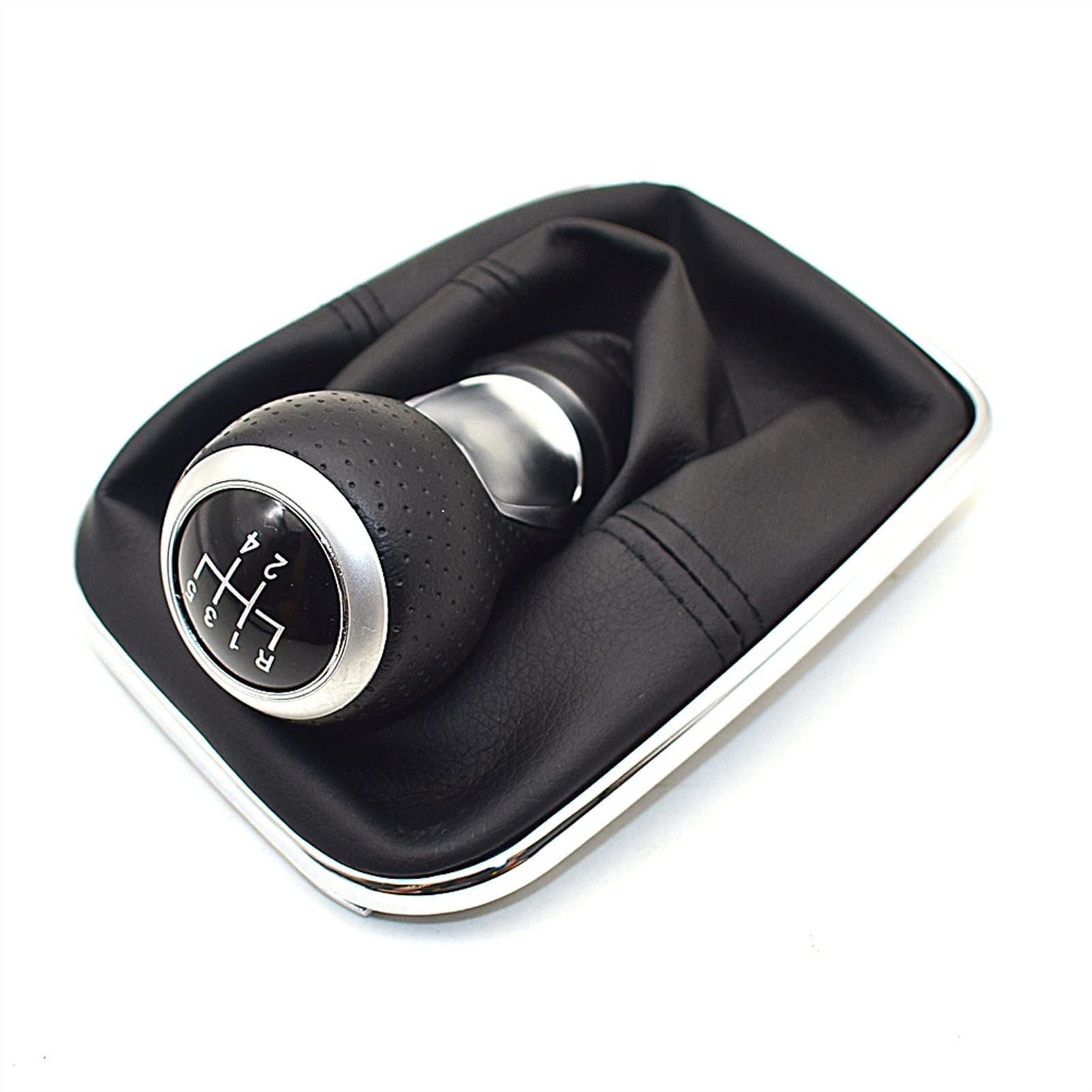 5 pasuje do 6 biegów 12 mm gałka zmiany biegów osłona dźwigni zmiany biegów, do Volkswagen, VW, Golf 4 IV MK4 GTI R32, Bora, Jetta 1999-2004 gałka zmiany biegów samochodu (czarna 6 biegów) (czarna 5