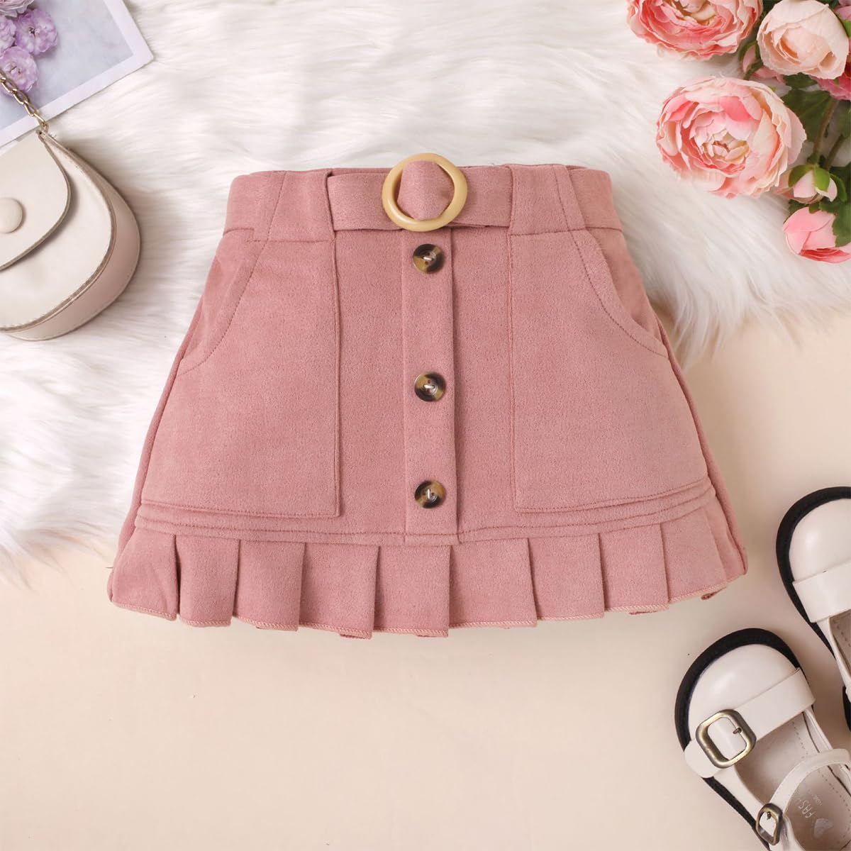 Ensemble Bébé Fille Manches Longues à Volants Tops + Mini-jupe à nœud papillon 2 pièces Robe Globale Vêtements Tenues