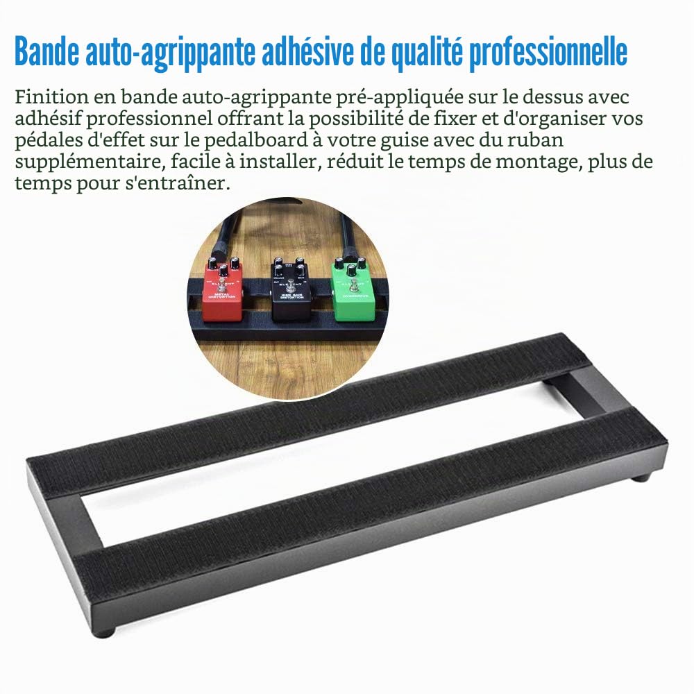 Pédalier d39,Petit pédalier d'effet de Guitare en Alliage d'aluminium Pedalboard 15 × 4,9 Pouces avec Sac de Transport