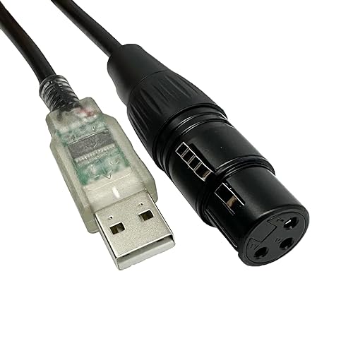 Adaptador de interfaz USB a DMX LED DMX512 RS485, convertidor de nivel de señal para computadora, PC, escenario, cable controlador de iluminación