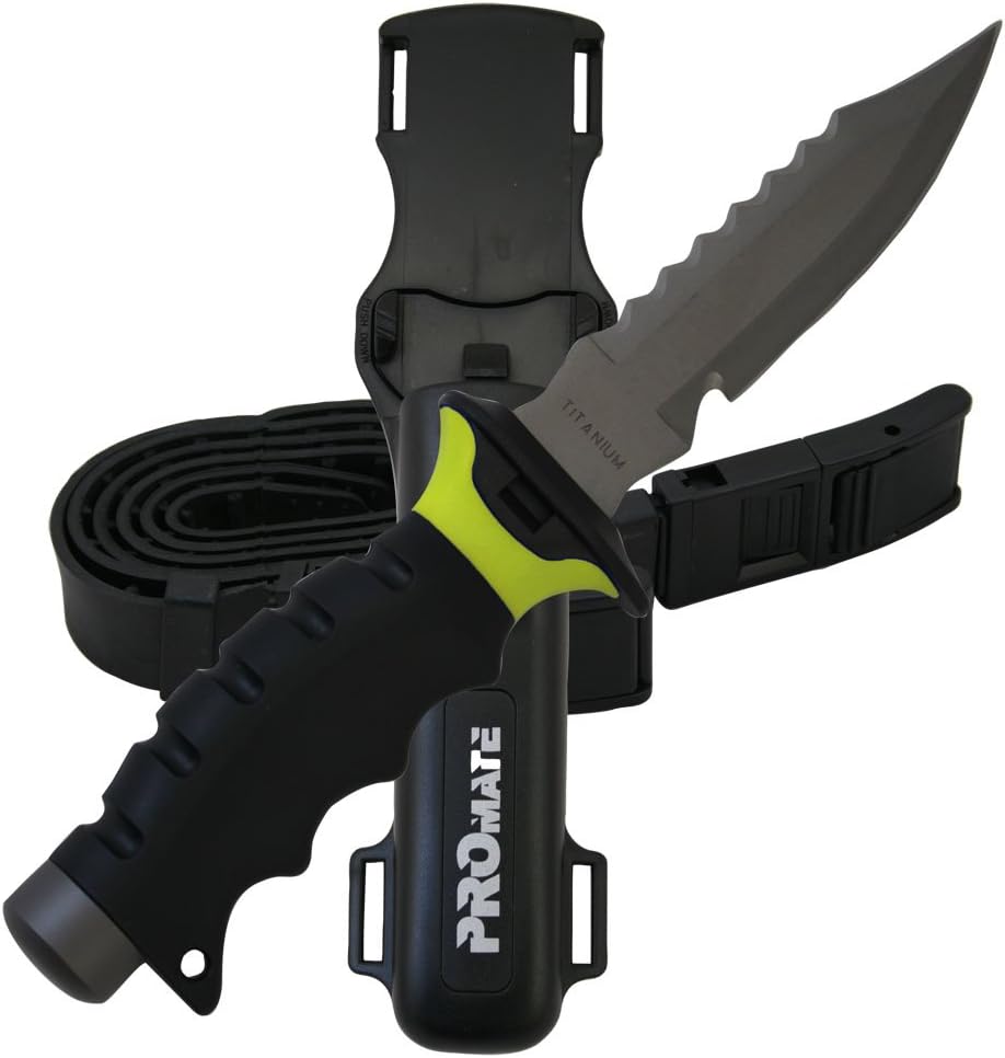 Promate Barracuda Sharp Tip Titanium Diving Knife (5-inch)