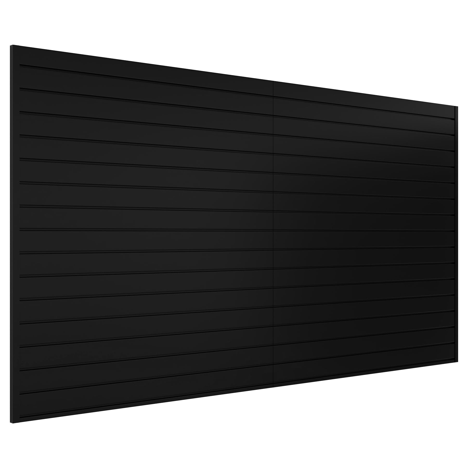Neoaider Slatwall Panel 8 FT x 4 FT, Interlocking Slat Wall Paneling, Wall Mounted PVC Slat Wall Panels, Suitable for Garage Storage, Slatwall Board, Shelves - Black