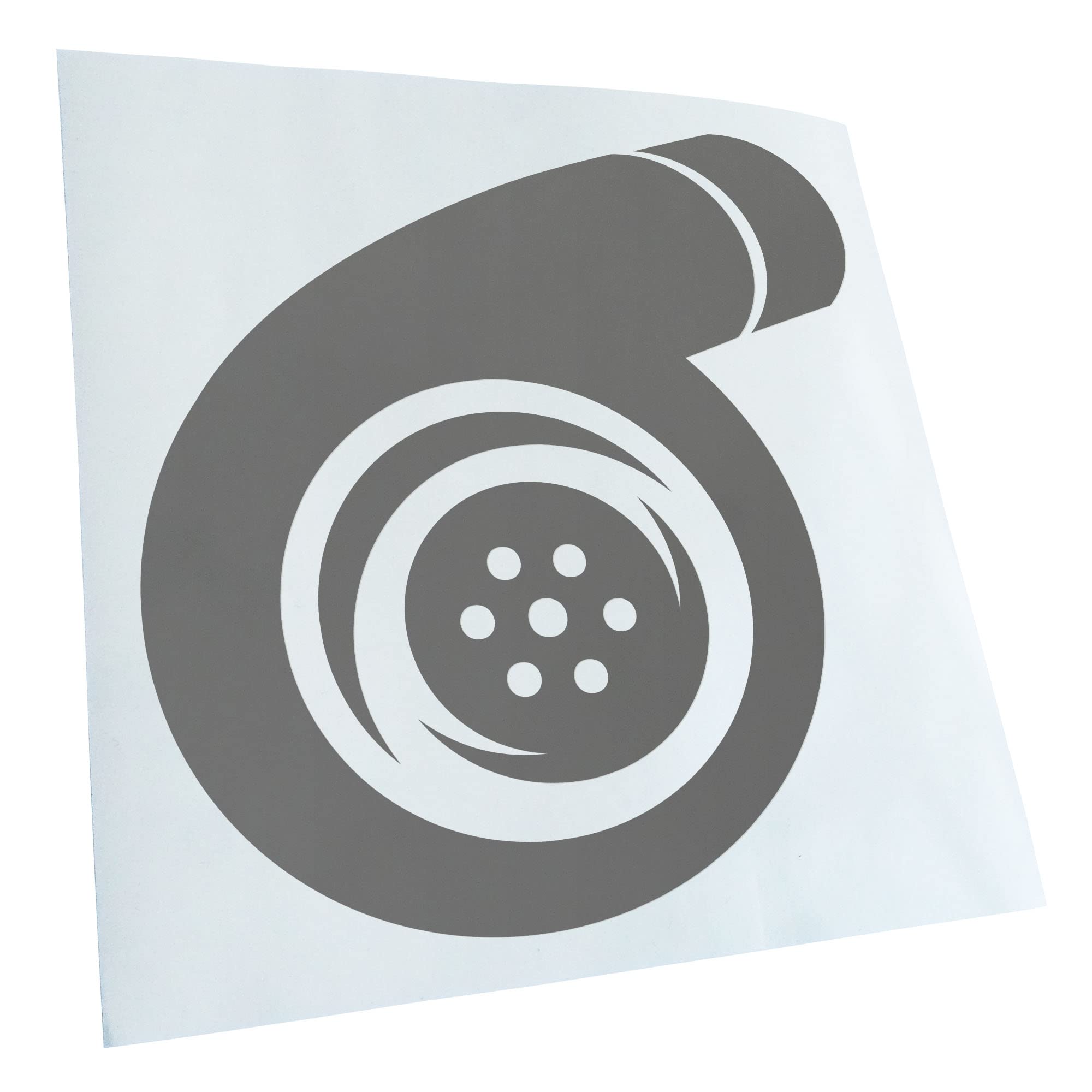 Kiwistar - Car Sticker - Grey - 40 x 40 cm Turbocharger - Rear Window Car Sticker Weatherproof for Car Truck Moped Truck - Sticker Exterior Self-Adhesive Tuning Accessories for Window Vehicle Window