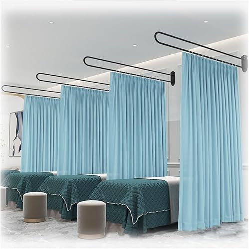 Miniatura 7 de Kit de cortina de partición de salón de belleza, cortina de división moderna para salón de belleza, en forma de U, larga pista de privacidad para