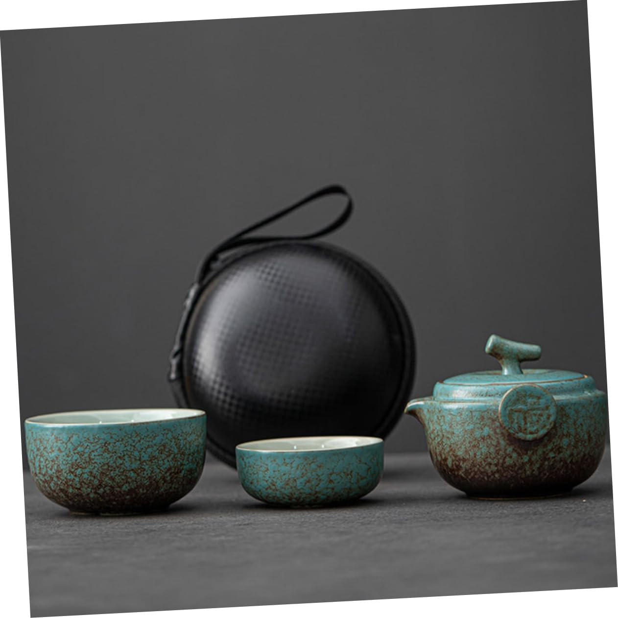 Teekanne Satz mit Stövchen und Tassen aus Chinesischer Keramik Tragbares Porzellan Teekannen Satz für Teepartys und Elegante Geschenkideen