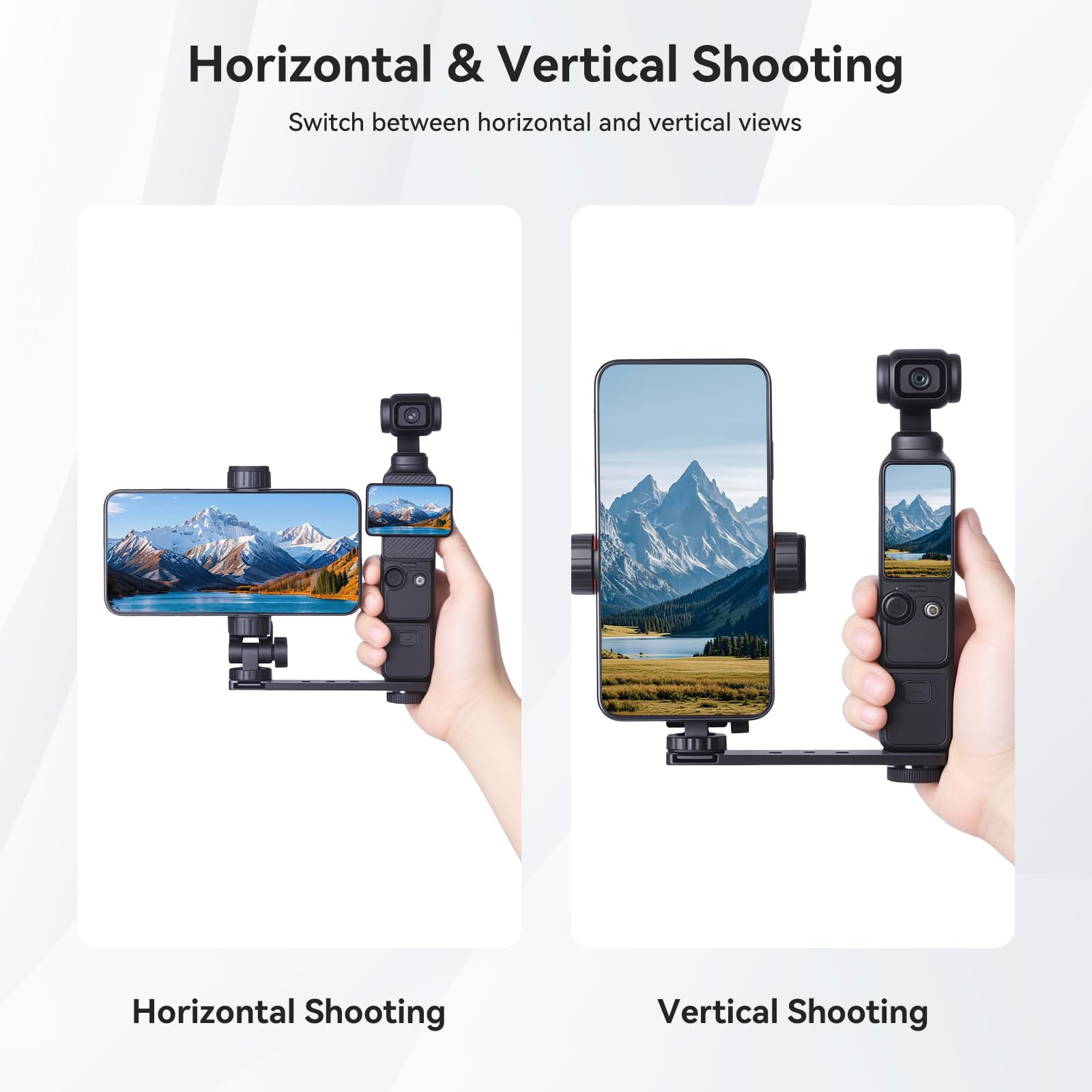 UTEBIT Soporte para Teléfono Compatible con dji Osmo Pocket 3, Accesorios de Extensión para Soporte de Teléfono Móvil con Orificio Roscado de 1/4" para Usar con Trípode y Varilla de Extensión