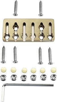 Guitar Bridge String Locks 6 String Guitar Locking Nut Headless Guitar String Lock Titanium Alloy String Locking for Headless Electric Guitar Gold
