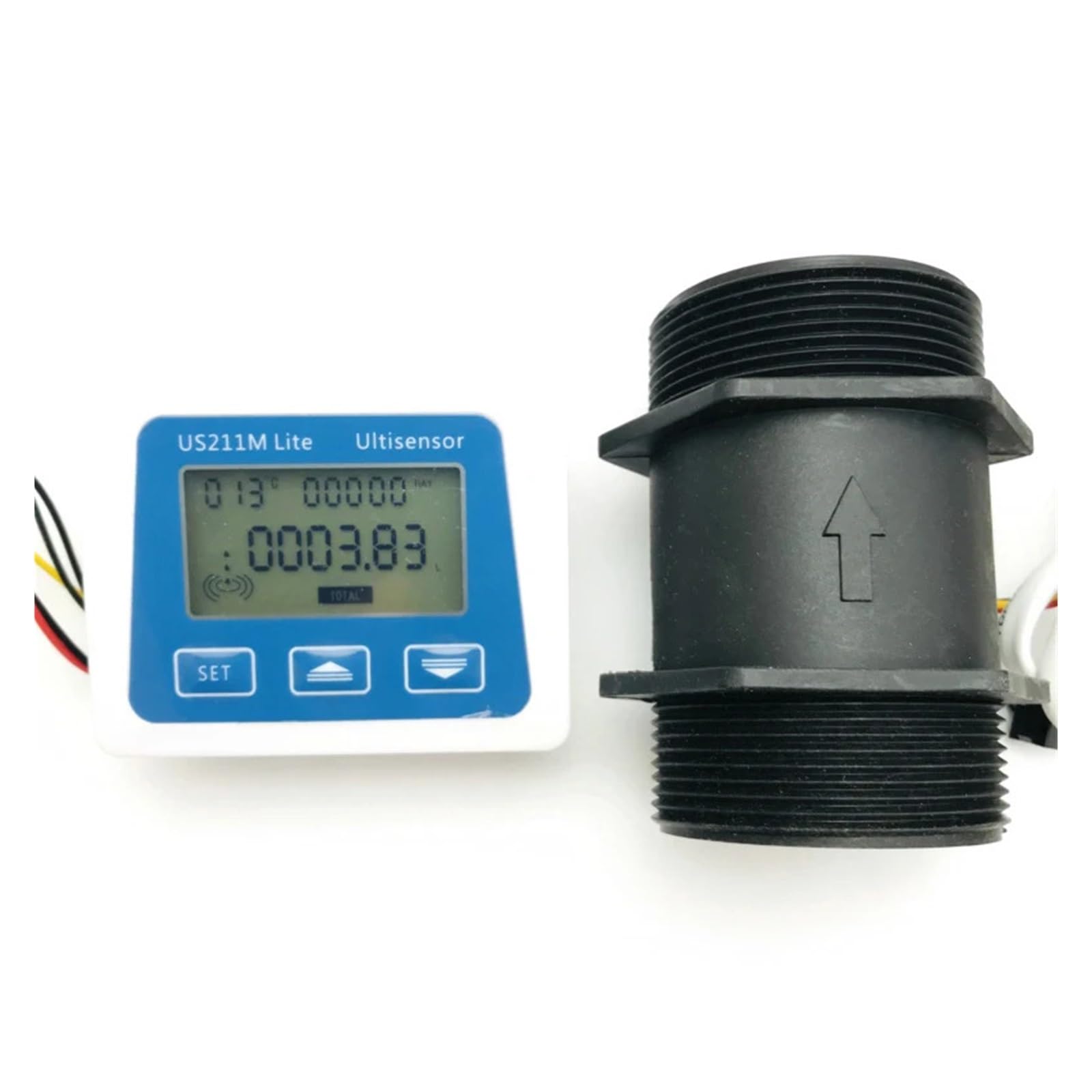 CIRONI Medidor de Flujo Digital de 10-300 l/min de 2 Pulgadas, Lector de Flujo Compatible con Sensor de Flujo de Agua de Efecto Hall