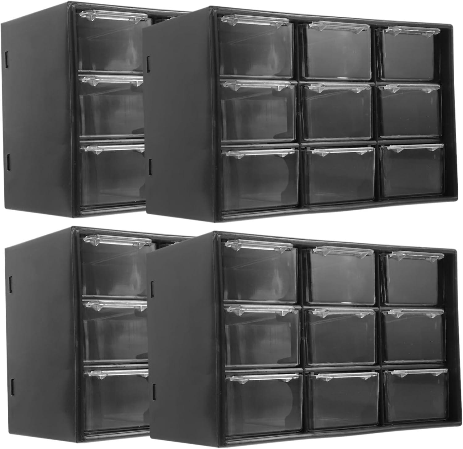 Holibanna Organize Your Craft Space 4pcs Slim Storage Drawers Jewelry Bead Button Component Container Set